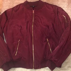 💜 Kendall&Kylie Burgundy B O M B E R Jacket ❤️